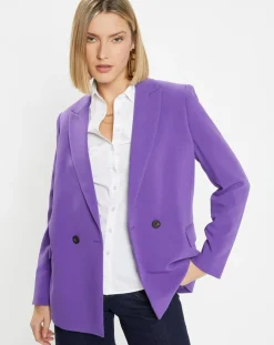Femme Galeries Lafayette Veste blazer Rune double boutonnage violette