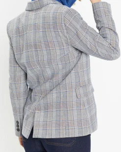 Online Galeries Lafayette Veste blazer Rune double boutonnage imprimé Pince de Galles gris/noir