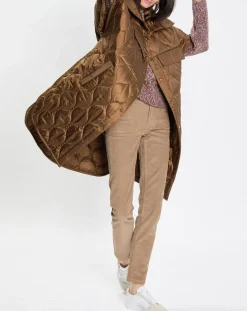 Femme Marc O'Polo Veste cape matelassée padded marron