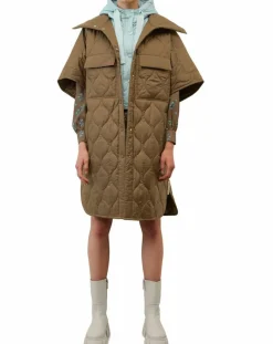 Femme Marc O'Polo Veste cape matelassée padded marron