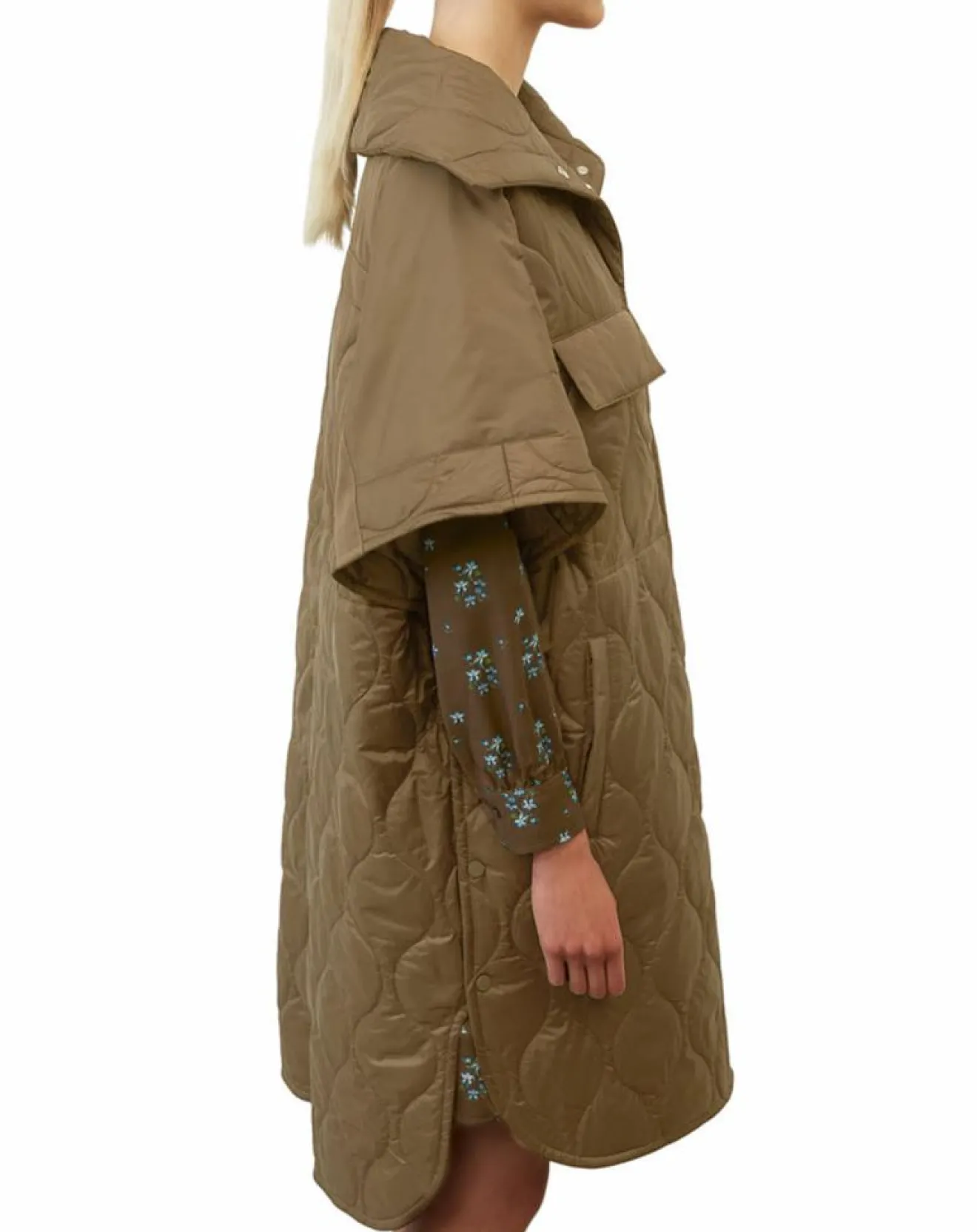 Femme Marc O'Polo Veste cape matelassée padded marron