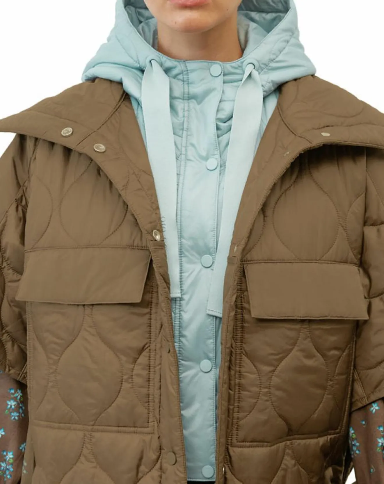 Femme Marc O'Polo Veste cape matelassée padded marron