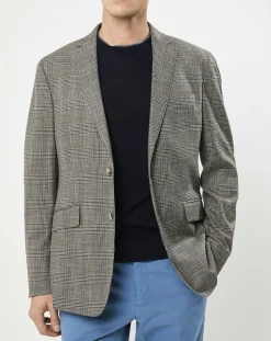 Clearance Hackett London Veste Chek imprimée prince de galles beige