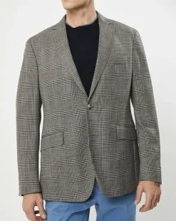 Clearance Hackett London Veste Chek imprimée prince de galles beige