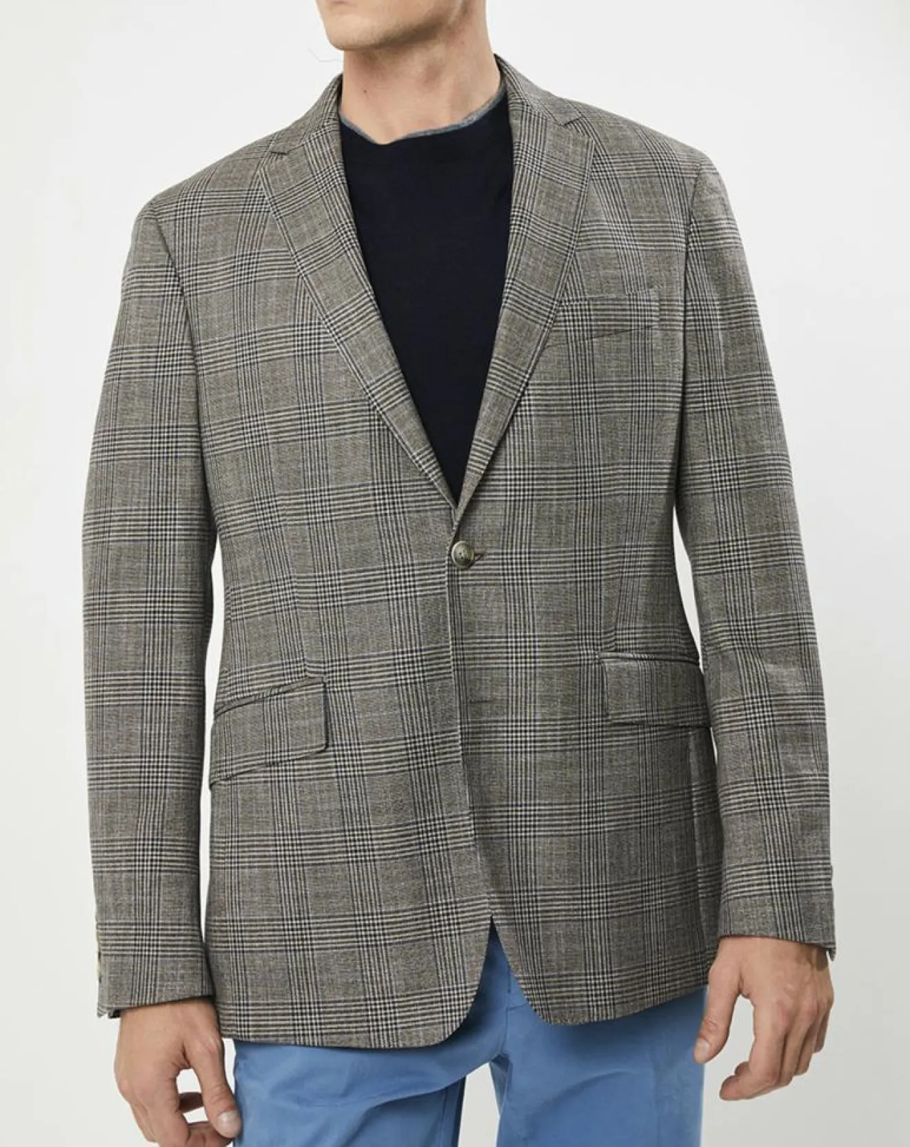 Clearance Hackett London Veste Chek imprimée prince de galles beige