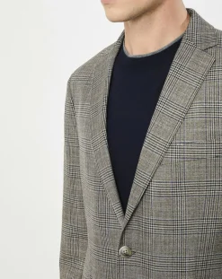 Clearance Hackett London Veste Chek imprimée prince de galles beige