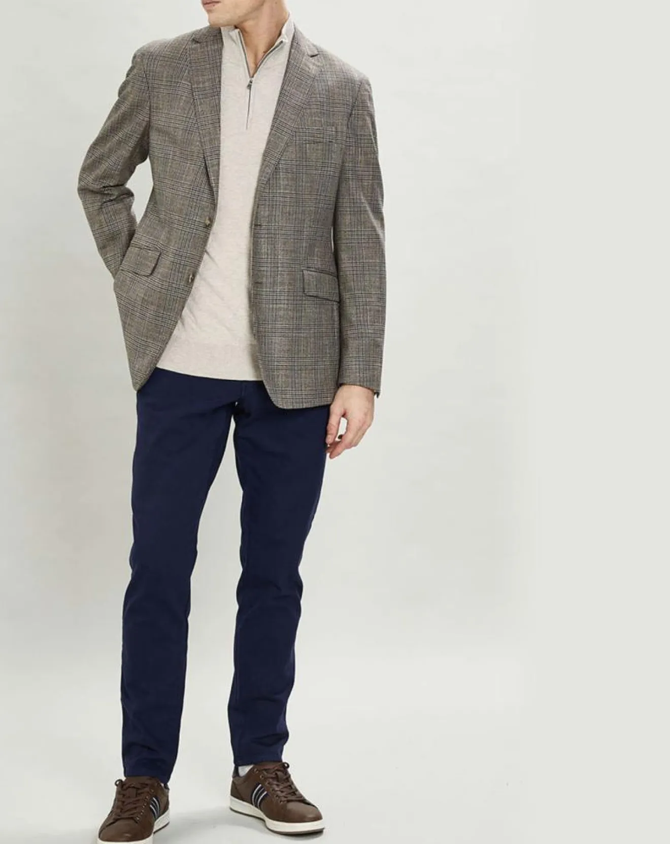 Clearance Hackett London Veste Chek imprimée prince de galles beige