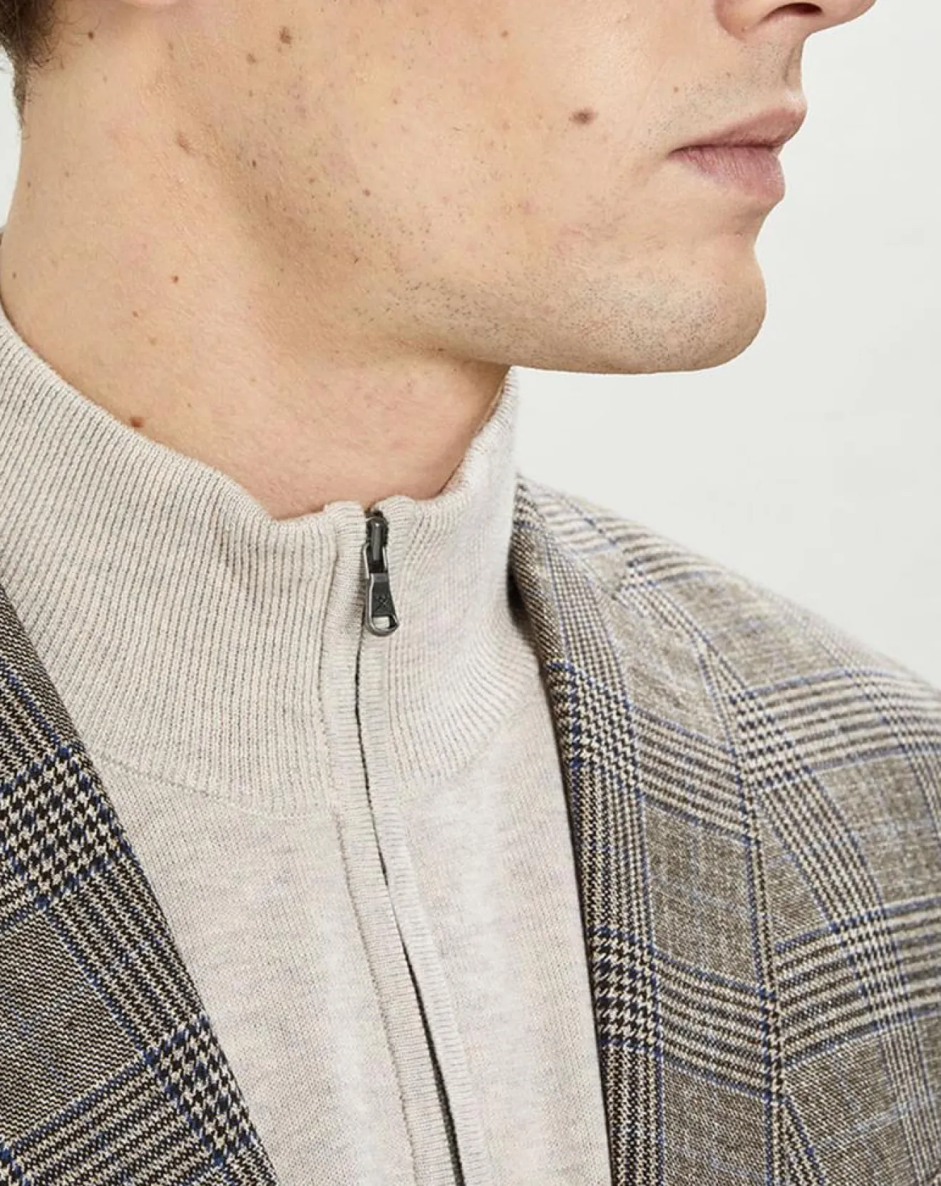 Clearance Hackett London Veste Chek imprimée prince de galles beige