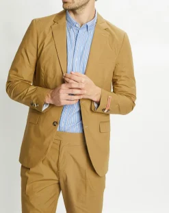 Hot Scotch & Soda Veste Cintrée en Popeline Stretch 2 boutons camel