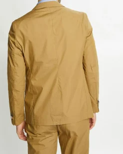 Hot Scotch & Soda Veste Cintrée en Popeline Stretch 2 boutons camel