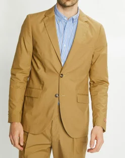 Hot Scotch & Soda Veste Cintrée en Popeline Stretch 2 boutons camel