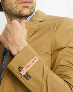 Hot Scotch & Soda Veste Cintrée en Popeline Stretch 2 boutons camel