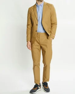 Hot Scotch & Soda Veste Cintrée en Popeline Stretch 2 boutons camel