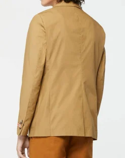 Hot Scotch & Soda Veste Cintrée en Popeline Stretch 2 boutons camel