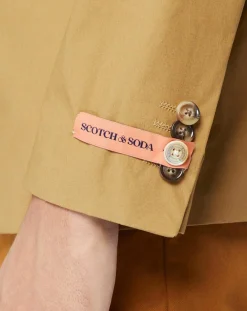 Hot Scotch & Soda Veste Cintrée en Popeline Stretch 2 boutons camel