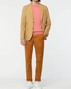 Hot Scotch & Soda Veste Cintrée en Popeline Stretch 2 boutons camel
