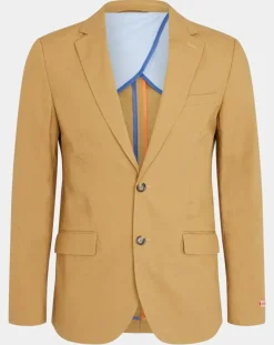 Hot Scotch & Soda Veste Cintrée en Popeline Stretch 2 boutons camel