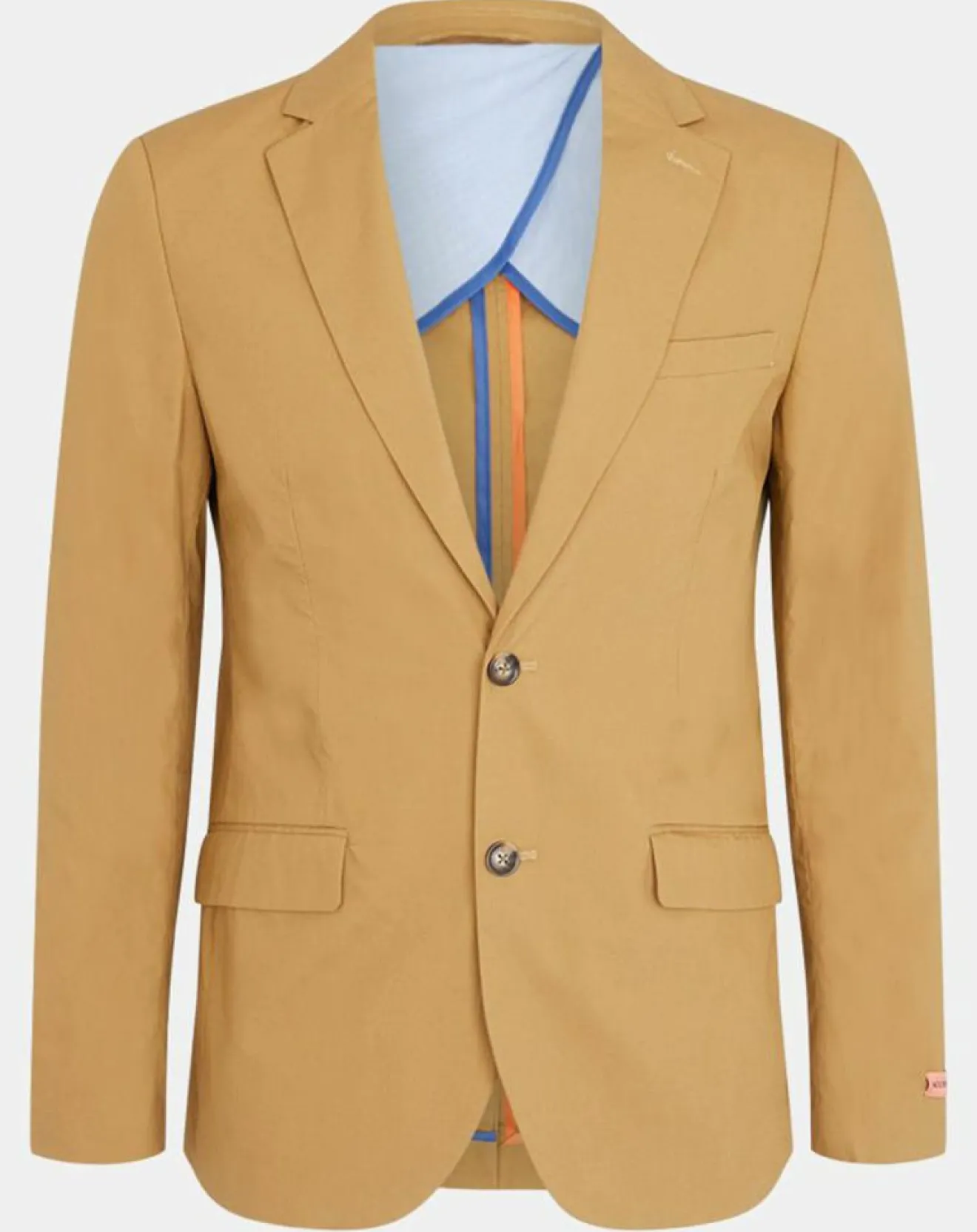 Hot Scotch & Soda Veste Cintrée en Popeline Stretch 2 boutons camel