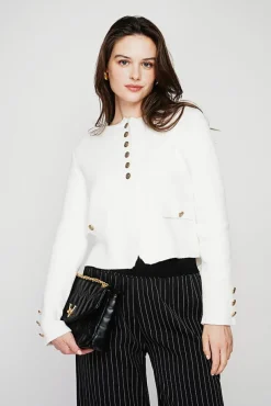 Femme C&Jo Veste courte boutonnée naturelle