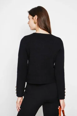 Femme C&Jo Veste courte boutonnée noire