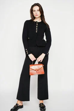 Femme C&Jo Veste courte boutonnée noire