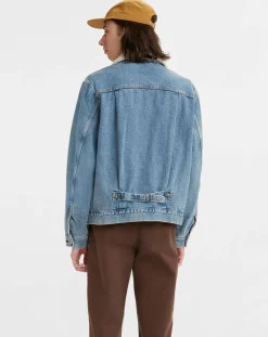 Homme Levi's® Veste courte en Coton denim col façon sherpa Trucker bleue