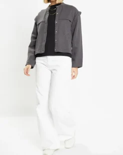 Best Galeries Lafayette Veste courte en Coton Léonor gris foncé