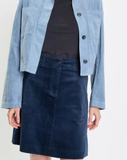 Clearance Marc O'Polo Veste courtes en Velours côtelé bleu ciel