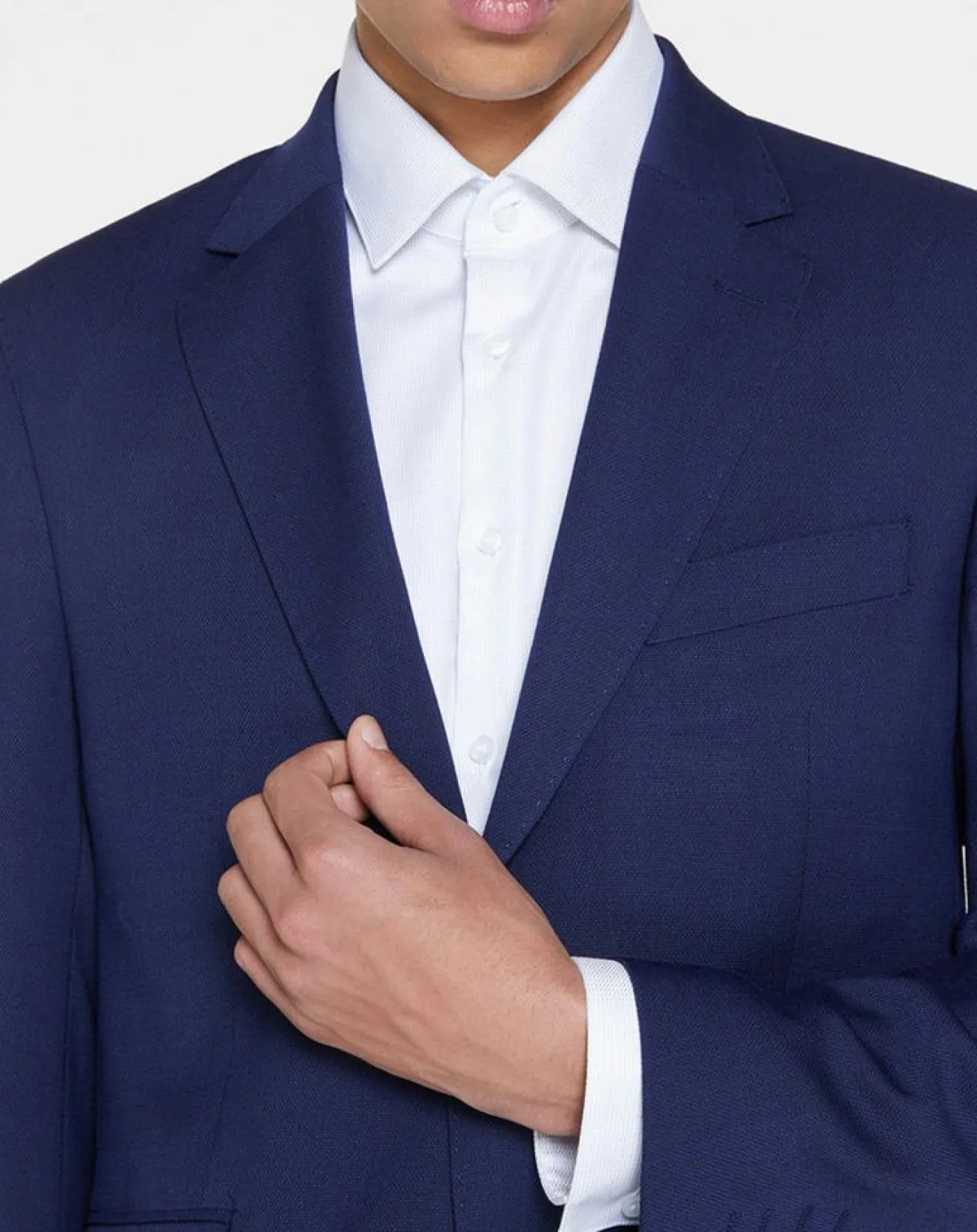 Homme Hackett London Veste de Costume en Laine mélangée bleue