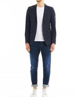 Homme Comptoir GL Veste de costume en Laine mélangée Veruto bleu foncé