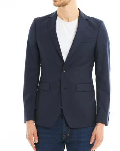 Homme Comptoir GL Veste de costume en Laine mélangée Veruto bleu foncé