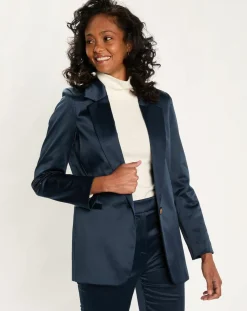 Sale Lauren Vidal Veste de costume en Satin Moon nuit