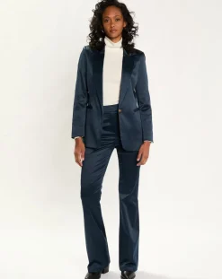 Sale Lauren Vidal Veste de costume en Satin Moon nuit