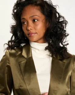 Clearance Lauren Vidal Veste de costume en Satin Moon bronze