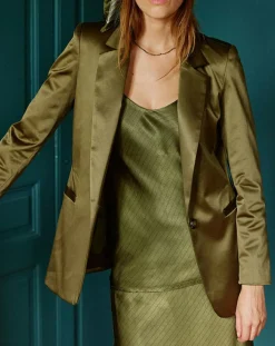 Clearance Lauren Vidal Veste de costume en Satin Moon bronze