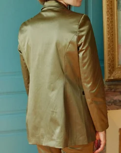 Clearance Lauren Vidal Veste de costume en Satin Moon bronze