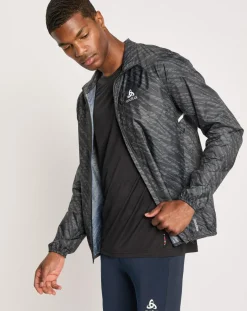Discount Odlo Veste de running Zeroweight imprimée noire