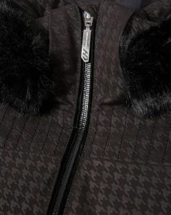 Femme Duvillard Veste de ski Elise fausse fourrure noire