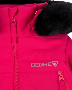 New Degré 7 Veste de ski Fairy fausse fourrure rose
