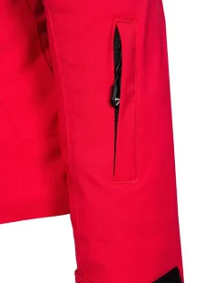 Femme Degré 7 Veste de ski Geod fausse fourrure rouge