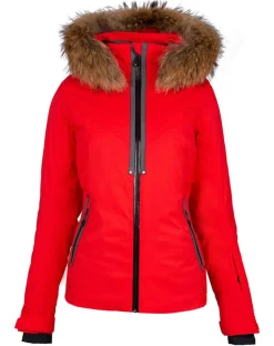 Online Degré 7 Veste de ski Geod fausse fourrure rouge