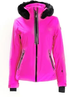 Online Degré 7 Veste de ski Geod fausse fourrure rose