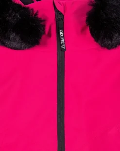 Clearance Degré 7 Veste de ski Geod JR fausse fourrure rose