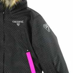 Degré 7 Veste de Ski Heidi col fausse fourrure noire