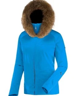 Clearance Duvillard Veste de ski Penia fausse fourrure amovible bleue