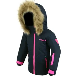 Enfant Degré 7 Veste de ski Pingouin col fausse fourrure bleu foncé