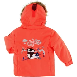 Enfant Degré 7 Veste de Ski Pingouin col fausse fourrure rouge orange