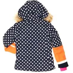 Online Degré 7 Veste de Ski Stiffy col fausse fourrure bleu foncé/orange