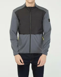 Sale Hackett London Veste de survêtement zippée Amr Pro Down gris/noir