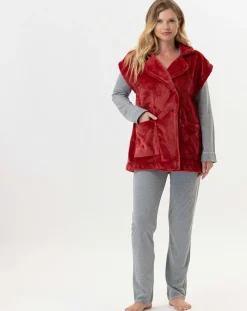 New Le Chat Veste d'intérieur en peluche flanelle Essentiel tomette